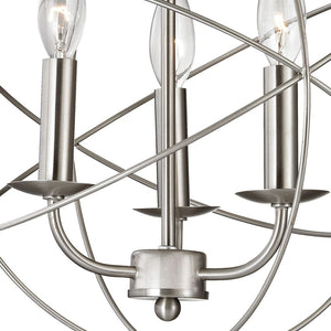 Atlas Williamsport Chandelier - Elegant 3-Light Fixture with Transitional Design for Stylish Interiors Brushed Nickel 13'' CL11396-NK