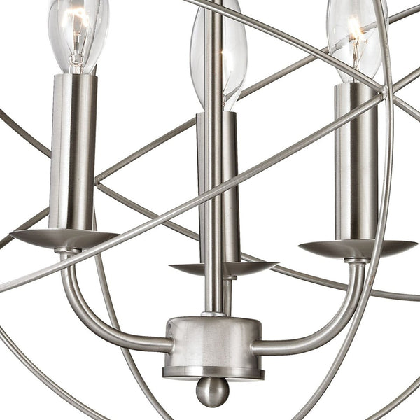 Atlas Williamsport Chandelier - Elegant 3-Light Fixture with Transitional Design for Stylish Interiors Brushed Nickel 13'' CL11396-NK