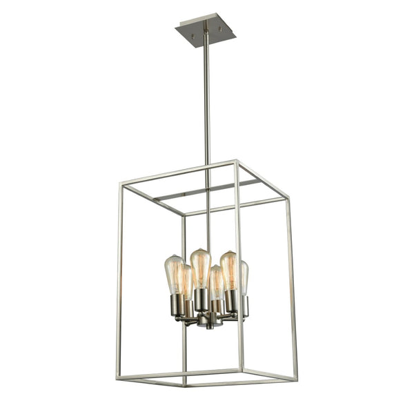 Atlas Williamsport 14'' Wide 6-Light Chandelier - Elegant Transitional Design for Dining and Living Spaces Brushed Nickel CL11397-NK