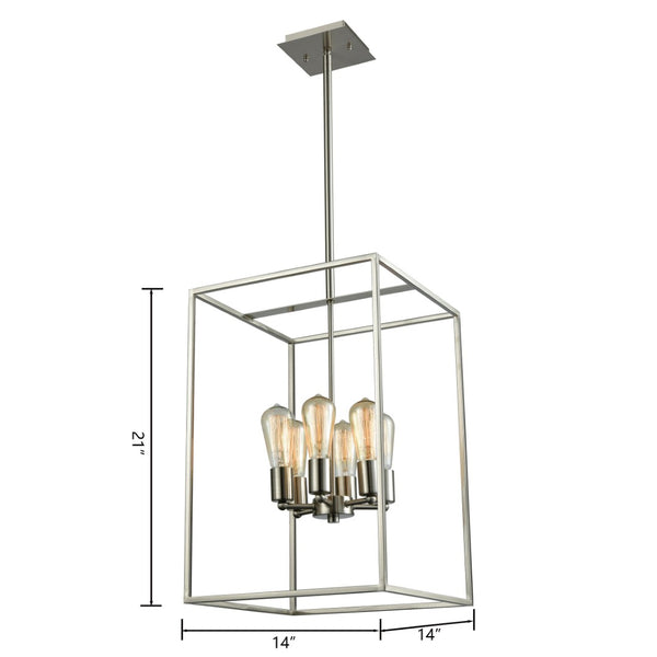 Atlas Williamsport 14'' Wide 6-Light Chandelier - Elegant Transitional Design for Dining and Living Spaces Brushed Nickel CL11397-NK