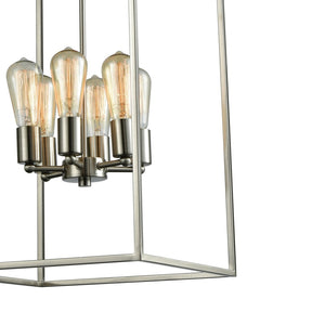 Atlas Williamsport 14'' Wide 6-Light Chandelier - Elegant Transitional Design for Dining and Living Spaces Brushed Nickel CL11397-NK