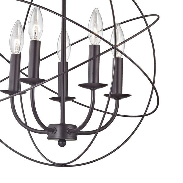 Atlas Williamsport 5-Light Chandelier - Elegant Oil Rubbed Bronze Fixture for Dining Rooms & Foyers CL11398-BZ