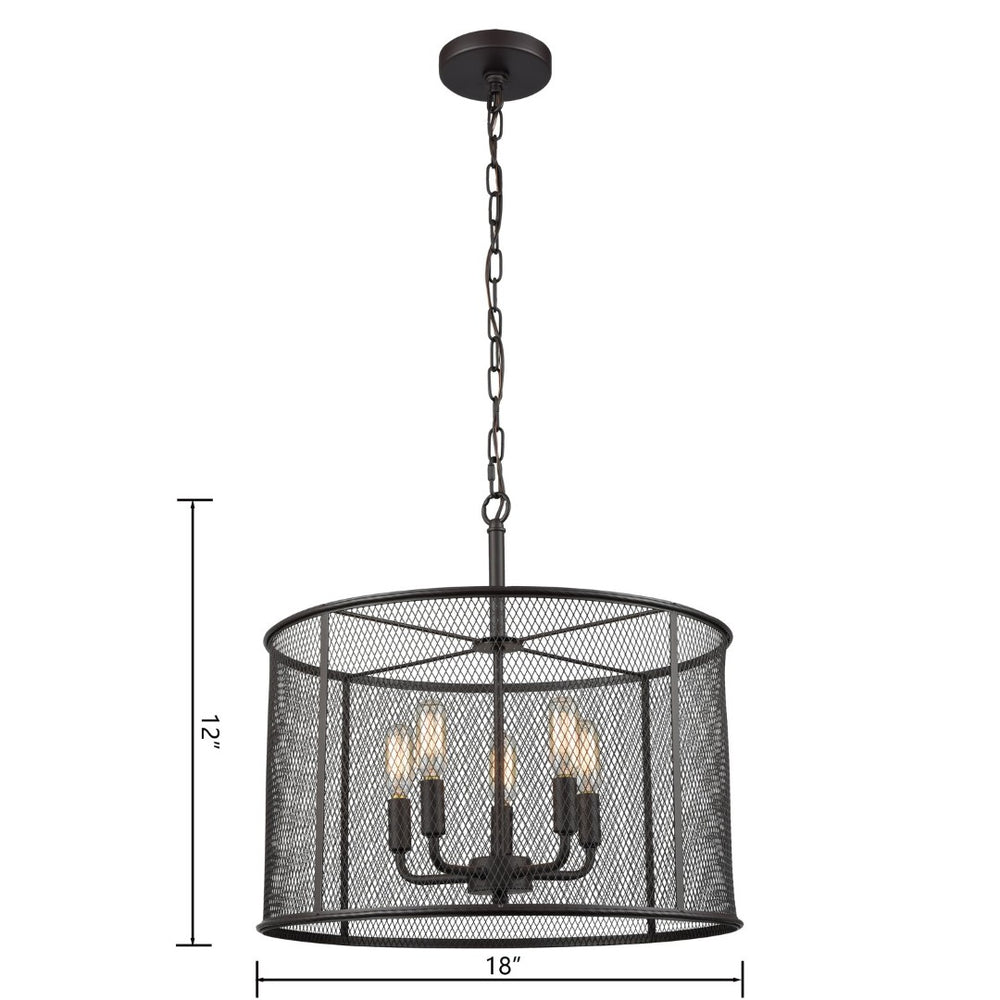 Atlas Williamsport 5-Light Chandelier - Elegant Oil Rubbed Bronze Design for Modern & Transitional Spaces CL11399-BZ