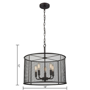 Atlas Williamsport 5-Light Chandelier - Elegant Oil Rubbed Bronze Design for Modern & Transitional Spaces CL11399-BZ