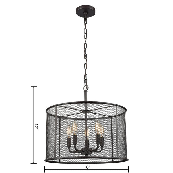 Atlas Williamsport 5-Light Chandelier - Elegant Oil Rubbed Bronze Design for Modern & Transitional Spaces CL11399-BZ