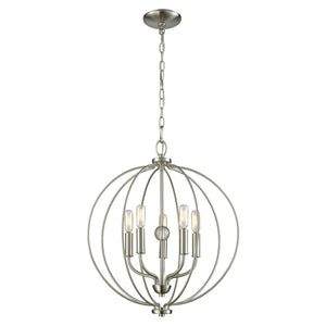 Atlas Williamsport Chandelier - Elegant 3-Light Fixture with Transitional Design for Stylish Interiors Brushed Nickel 19'' CL11400-NK