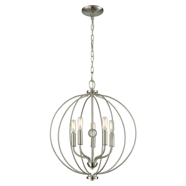 Atlas Williamsport Chandelier - Elegant 3-Light Fixture with Transitional Design for Stylish Interiors Brushed Nickel 19'' CL11400-NK