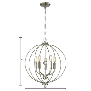 Atlas Williamsport Chandelier - Elegant 3-Light Fixture with Transitional Design for Stylish Interiors Brushed Nickel 19'' CL11400-NK