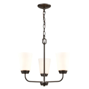 Atlas Winslow Elegant 3-Light Chandelier with Softly Tapered Glass Shades for Timeless Home Décor Oil Rubbed Bronze CL11401-BZ