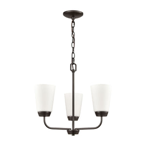 Atlas Winslow Elegant 3-Light Chandelier with Softly Tapered Glass Shades for Timeless Home Décor Oil Rubbed Bronze CL11401-BZ