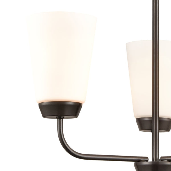 Atlas Winslow Elegant 3-Light Chandelier with Softly Tapered Glass Shades for Timeless Home Décor Oil Rubbed Bronze CL11401-BZ