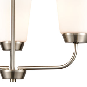Atlas Winslow Elegant 3-Light Chandelier with Softly Tapered Glass Shades for Timeless Home Décor Brushed Nickel 19'' CL11401-NK