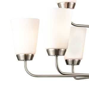 Atlas Winslow Elegant 3-Light Chandelier with Softly Tapered Glass Shades for Timeless Home Décor Brushed Nickel 30'' CL11403-NK