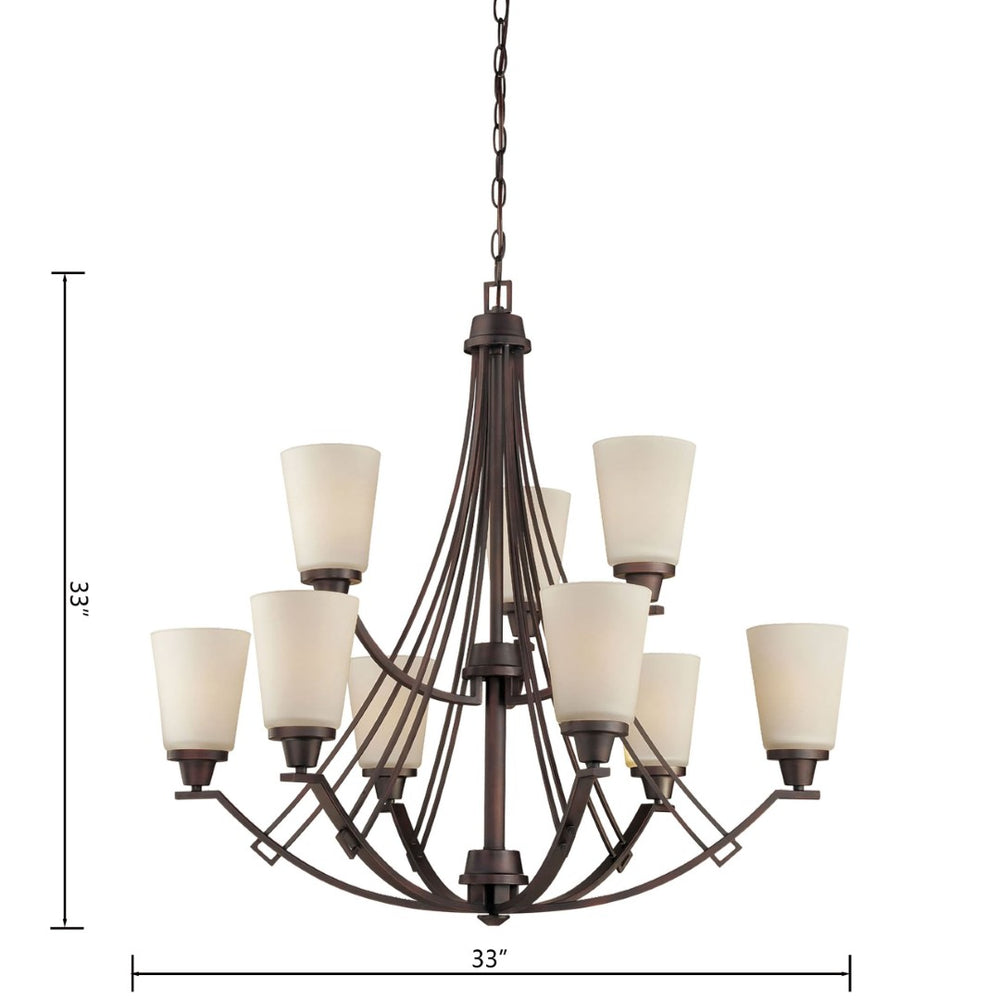 Atlas Wright 33'' Wide 9-Light Chandelier – Modern Elegance for Living Rooms and Dining Areas, Stylish Lighting Espresso CL11404-BN