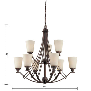 Atlas Wright 33'' Wide 9-Light Chandelier – Modern Elegance for Living Rooms and Dining Areas, Stylish Lighting Espresso CL11404-BN