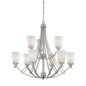 Atlas Wright 33'' Wide 9-Light Chandelier – Modern Elegance for Living Rooms and Dining Areas, Stylish Lighting Matte Nickel CL11404-NK