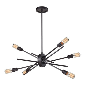Atlas Xenia Chandelier - Contemporary 6-Light Linear Fixture with Adjustable Arms for Stunning Spaces Oil Rubbed Bronze 22'' CL11405-BZ