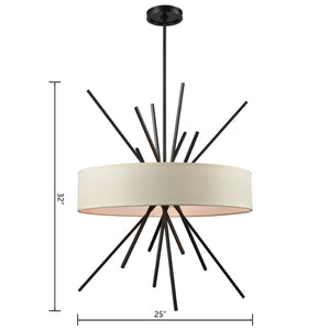 Atlas Xenia Chandelier - Contemporary 6-Light Linear Fixture with Adjustable Arms for Stunning Spaces Oil Rubbed Bronze 25'' CL11406-BZ