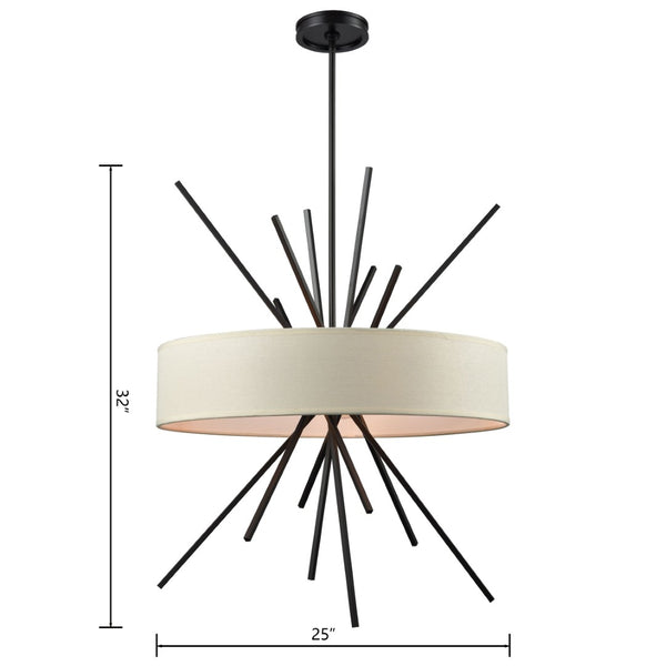 Atlas Xenia Chandelier - Contemporary 6-Light Linear Fixture with Adjustable Arms for Stunning Spaces Oil Rubbed Bronze 25'' CL11406-BZ