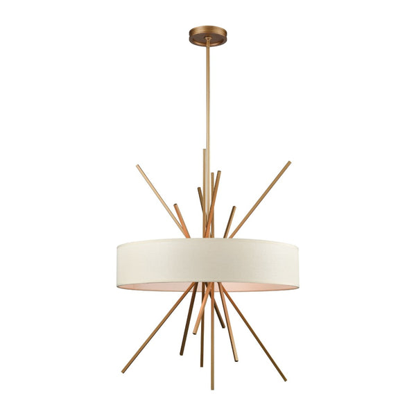 Atlas Xenia Chandelier - Contemporary 6-Light Linear Fixture with Adjustable Arms for Stunning Spaces Matte Gold 25'' CL11406-GD