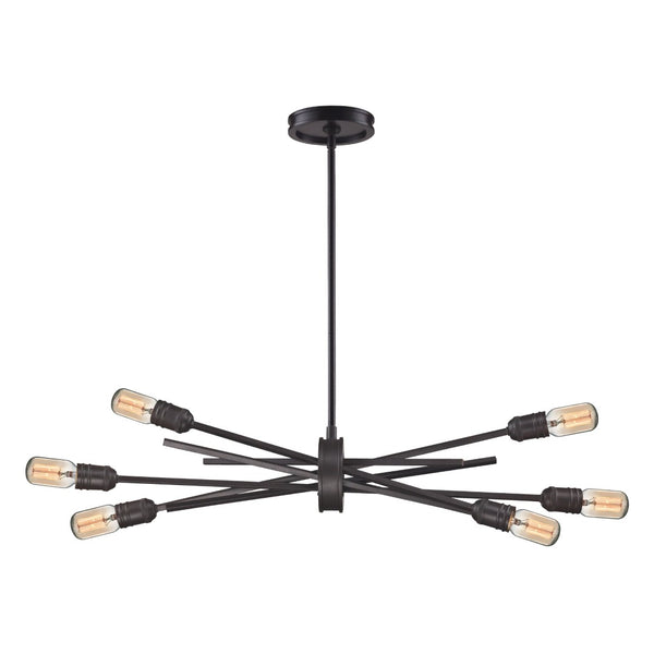 Atlas Xenia Chandelier - Contemporary 6-Light Linear Fixture with Adjustable Arms for Stunning Spaces Oil Rubbed Bronze 31'' CL11407-BZ