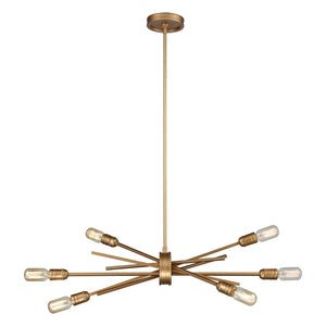 Atlas Xenia Chandelier - Contemporary 6-Light Linear Fixture with Adjustable Arms for Stunning Spaces Matte Gold 31'' CL11407-GD