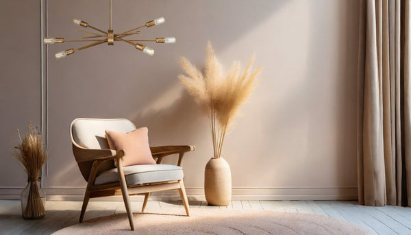 Atlas Xenia Chandelier - Contemporary 6-Light Linear Fixture with Adjustable Arms for Stunning Spaces Matte Gold 31'' CL11407-GD