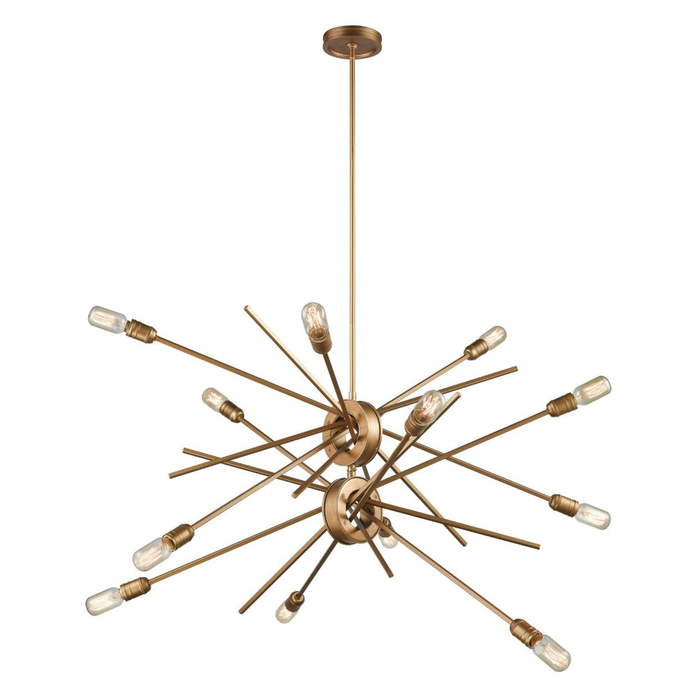 Atlas Xenia 42'' Wide Adjustable 12-Light Chandelier in Matte Gold - Modern Elegance for Any Space CL11408-GD