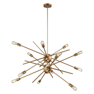 Atlas Xenia 42'' Wide Adjustable 12-Light Chandelier in Matte Gold - Modern Elegance for Any Space CL11408-GD