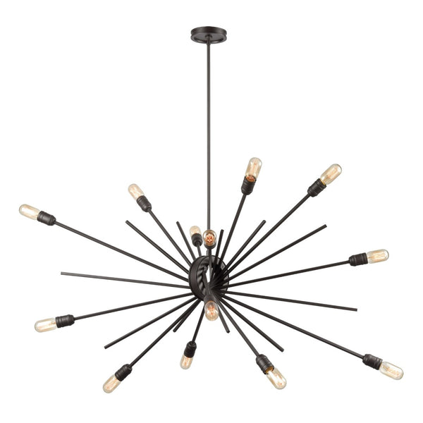 Atlas Xenia Chandelier - Contemporary 6-Light Linear Fixture with Adjustable Arms for Stunning Spaces Oil Rubbed Bronze 54'' CL11409-BZ