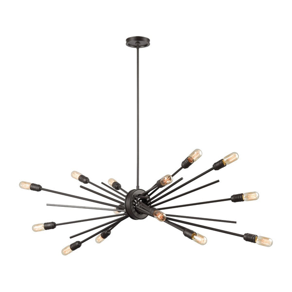 Atlas Xenia Chandelier - Contemporary 6-Light Linear Fixture with Adjustable Arms for Stunning Spaces Oil Rubbed Bronze 54'' CL11409-BZ