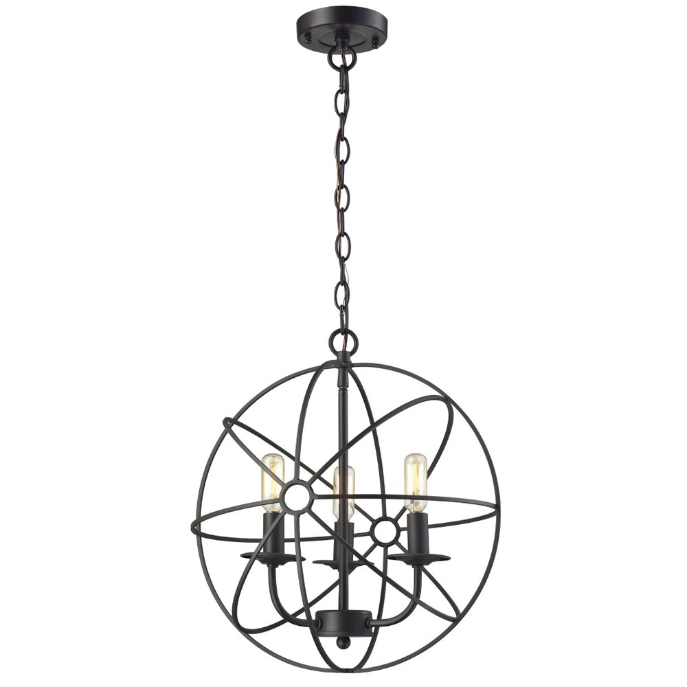 Atlas Yardley 3-Light Chandelier – Vintage-Inspired Cage Design for Timeless Elegance in Any Room Oil Rubbed Bronze 16'' CL11410-BK