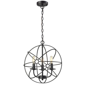Atlas Yardley 3-Light Chandelier – Vintage-Inspired Cage Design for Timeless Elegance in Any Room Oil Rubbed Bronze 16'' CL11410-BK