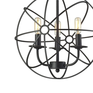 Atlas Yardley 3-Light Chandelier – Vintage-Inspired Cage Design for Timeless Elegance in Any Room Oil Rubbed Bronze 16'' CL11410-BK