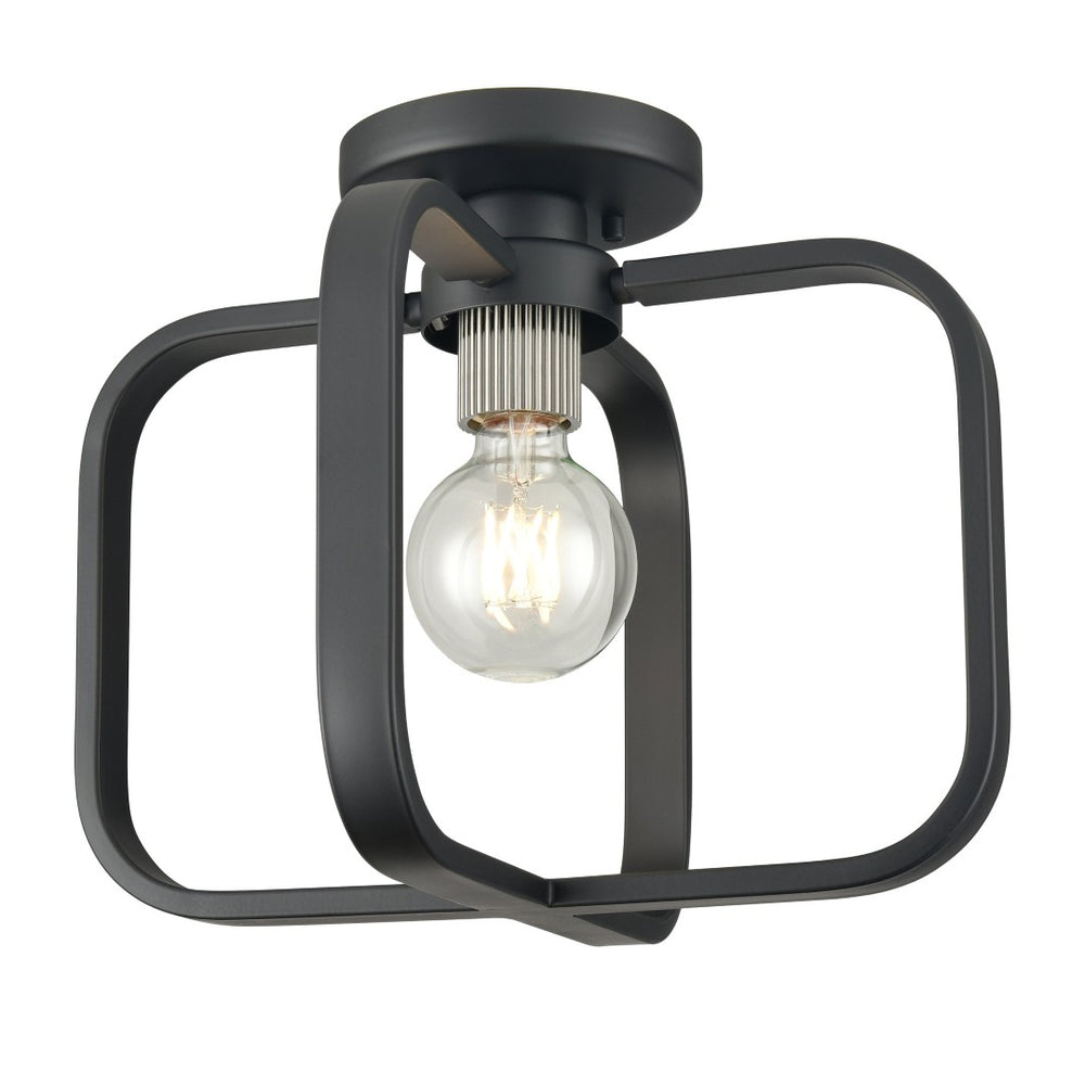 Atlas Dylan 13" Wide Minimalist Flush Mount Light - Matte Black & Nickel for Modern Interiors, Ideal Fit CL11413-BK