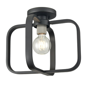 Atlas Dylan 13" Wide Minimalist Flush Mount Light - Matte Black & Nickel for Modern Interiors, Ideal Fit CL11413-BK