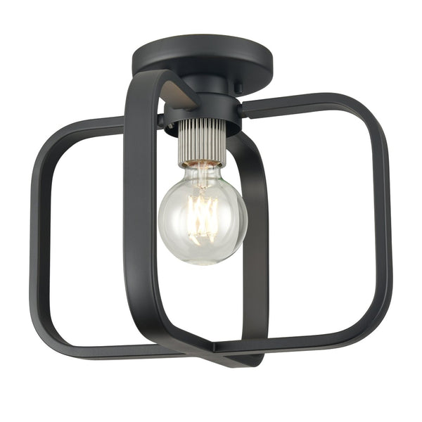 Atlas Dylan 13" Wide Minimalist Flush Mount Light - Matte Black & Nickel for Modern Interiors, Ideal Fit CL11413-BK