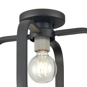 Atlas Dylan 13" Wide Minimalist Flush Mount Light - Matte Black & Nickel for Modern Interiors, Ideal Fit CL11413-BK