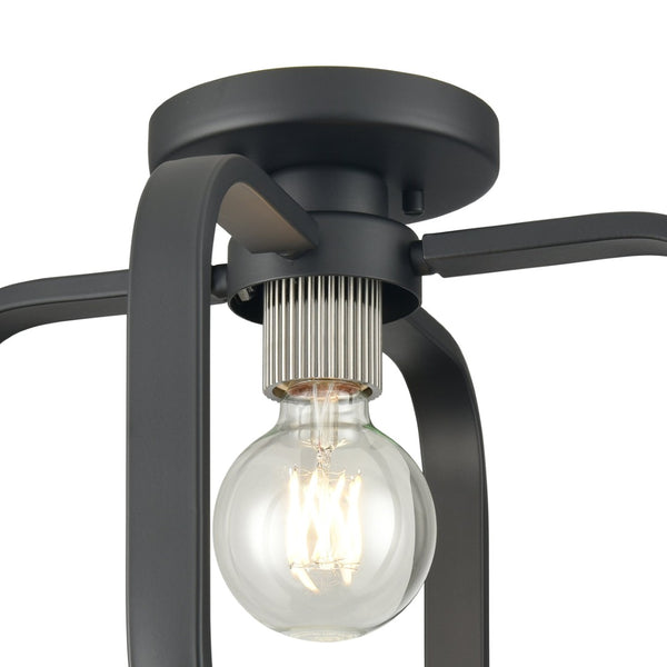 Atlas Dylan 13" Wide Minimalist Flush Mount Light - Matte Black & Nickel for Modern Interiors, Ideal Fit CL11413-BK
