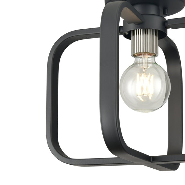 Atlas Dylan 13" Wide Minimalist Flush Mount Light - Matte Black & Nickel for Modern Interiors, Ideal Fit CL11413-BK