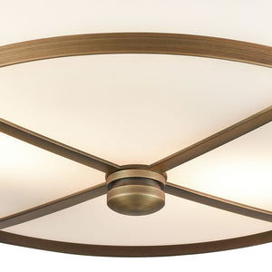 Atlas Noor 13'' Wide 2-Light Flush Mount - Timeless Elegance with Opal Glass for Chic Indoor Spaces Classic Brass CL11414-BS