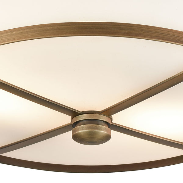 Atlas Noor 13'' Wide 2-Light Flush Mount - Timeless Elegance with Opal Glass for Chic Indoor Spaces Classic Brass CL11414-BS