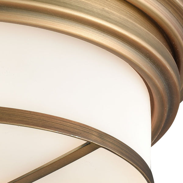 Atlas Noor 13'' Wide 2-Light Flush Mount - Timeless Elegance with Opal Glass for Chic Indoor Spaces Classic Brass CL11414-BS