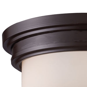 Atlas Noor 13'' Wide 2-Light Flush Mount - Timeless Elegance with Opal Glass for Chic Indoor Spaces Oiled Bronze CL11414-BZ