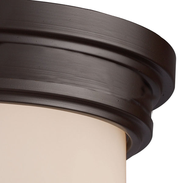 Atlas Noor 13'' Wide 2-Light Flush Mount - Timeless Elegance with Opal Glass for Chic Indoor Spaces Oiled Bronze CL11414-BZ