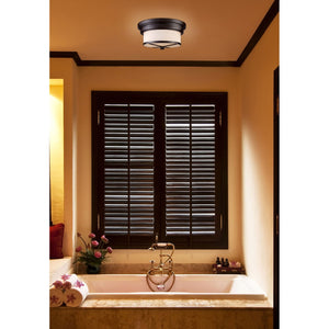 Atlas Noor 13'' Wide 2-Light Flush Mount - Timeless Elegance with Opal Glass for Chic Indoor Spaces Oiled Bronze CL11414-BZ