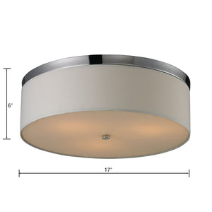 Atlas Keane 17'' Wide 3-Light Flush Mount - Elegant Polished Chrome Chandelier Style for Low Ceilings CL11416-CH