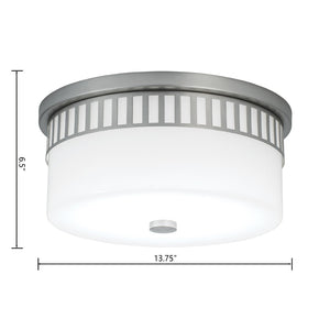 Atlas Astor 2-Light Flush Mount Fixture - Brushed Nickel, Chic Design for Entryways & Living Spaces CL11419-NK