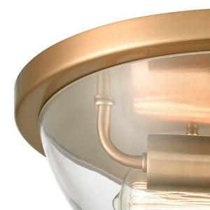 Atlas Astoria 2-Light Flush Mount - Elegant Satin Gold Fixture for Modern Indoor Spaces & Style CL11420-GD