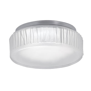 Atlas Bark 7" Wide Integrated LED Flush Mount - Modern Polished Nickel Fixture with Textured Glass Diffuser CL11421-NK